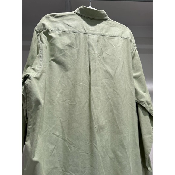 Eddie Bauer Green Khaki Button-Down Long Sleeve Size Large - Picture 3 of 7